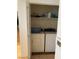 Laundry area featuring stacked washer and dryer units for convenient and efficient space utilization at 2260 Rugged Mesa Dr, Laughlin, NV 89029