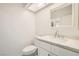 Well-lit half bathroom featuring a modern vanity and clean, white fixtures at 3314 Astoria Dr, Las Vegas, NV 89121