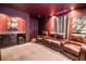 The home theater is complete with a wet bar and luxury seating at 4535 Sparwood Dr, Las Vegas, NV 89147