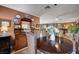 Dining room features wood furnishings, decoratively-plated wall and lots of space for entertaining at 1905 Calle De Espana, Las Vegas, NV 89102