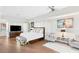 Bedroom with tiled floor, fan and a tv at 4471 Dean Martin Dr # 1707, Las Vegas, NV 89103