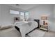 Comfortable bedroom with neutral tones and a cozy bed, illuminated by corner windows at 472 Windstone Crest Ave, Las Vegas, NV 89138