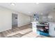 Modern kitchen with stainless steel appliances and an open design to living space at 6425 Evergreen Ave, Las Vegas, NV 89107
