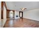 Bright living room featuring hardwood floors and a fireplace at 3254 Greenbriar Dr, Las Vegas, NV 89121