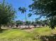 Lush green lawn surrounds a community tennis court, offering a scenic view and recreational opportunity at 2541 Love St, Las Vegas, NV 89121