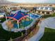 Aerial view of the community recreation area showing the pool, playground and workout facilities at 9655 Skye Star Ave, Las Vegas, NV 89166