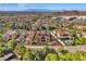 Expansive aerial view highlighting a lush, green neighborhood and the property's inviting pool and desert landscape at 1795 Anelli Ct, Henderson, NV 89012