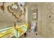 Elegant powder room boasts a illuminated vanity, decorative mirror, and designer wallpaper at 1795 Anelli Ct, Henderson, NV 89012