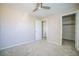 Light and airy bedroom with walk in closet and neutral color palette at 189 Kings Canyon Court Ct, Henderson, NV 89012