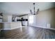 An open-concept area with the kitchen and dining, offering a modern and sleek design at 189 Kings Canyon Court Ct, Henderson, NV 89012