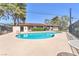 Sparkling community pool featuring a sun-soaked concrete deck and secure fencing, creating a private oasis for relaxation at 2583 Egret Cir, Las Vegas, NV 89121