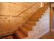 Staircase with wooden steps and railing at 3900 W Landberg Ave, Las Vegas, NV 89141