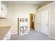 Bright office space featuring built in cabinets, a bookcase, and neutral walls and carpet at 5437 Escallonia St, Las Vegas, NV 89149