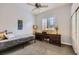 Bedroom with carpet, closet, ceiling fan and large window at 64 Chateau Whistler Ct, Las Vegas, NV 89148