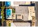 Aerial view of a modern house featuring a private pool, outdoor seating, and lush landscaping at 8179 Shale Canyon St, Las Vegas, NV 89139