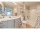Stylish bathroom features neutral cabinets, a shower/tub combo, and a spacious vanity at 8777 W Maule Ave # 3102, Las Vegas, NV 89148