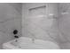 Stylish bathtub and shower combination with designer tile, offering a spa-like experience at 108 Appian Way, Henderson, NV 89002