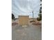 Exterior view of a storage shed, providing ample space for outdoor equipment and tools at 3580 Unicorn Ave, Pahrump, NV 89048