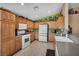 Kitchen with stainless steel appliances and bright green accent wall at 5578 River Highlands Pl, Las Vegas, NV 89122