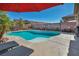 Inviting pool and patio area, ideal for outdoor entertaining and relaxation at 5578 River Highlands Pl, Las Vegas, NV 89122