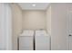 Well-lit laundry area with modern washer and dryer, next to doorway at 609 Greenbriar Townhouse Way, Las Vegas, NV 89121