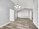 Open concept living room with ceiling fan and bright neutral walls at 8500 Gull Dr, Las Vegas, NV 89134