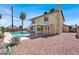 Backyard featuring a pool, patio, and desert landscaping at 8600 Soneto Ln, Las Vegas, NV 89117