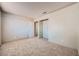 Bedroom with new carpeting and walk-in closet at 100 Underhill Ct, Las Vegas, NV 89145