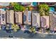 Residential neighborhood showing rooftops and backyards with mature landscaping at 10235 Headrick Dr, Las Vegas, NV 89166