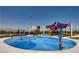 A community splash pad provides water fun for the Gathering on a hot summer day at 10332 Stroma Ave, Las Vegas, NV 89166