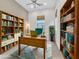 Bright home office with built-in bookshelves, a large desk, and ample natural light at 1536 Unison Way # 102, Las Vegas, NV 89135