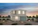 Charming two-story home features a minimalist, light-colored facade and an attached two-car garage at 1664 Square Fields St, Las Vegas, NV 89115