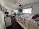 Inviting main bedroom featuring dark wood floors and a plush, comfortable bed at 2913 Domino Way, Las Vegas, NV 89117
