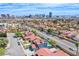 Panoramic aerial shot showcasing a suburban neighborhood with the city skyline in the distance at 5301 Kalmia Dr, Las Vegas, NV 89103