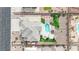 Aerial view of a home showcasing a backyard with a pool, patio, and well-manicured lawn at 6927 Adobe Villa Ave, Las Vegas, NV 89142