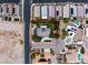 Aerial view showcases the property's layout and its location on a cul-de-sac at 8690 W Ford Ave, Las Vegas, NV 89148