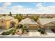 This is an aerial view of a charming home with desert landscaping and a tile roof at 115 Cora Hills Ct, Las Vegas, NV 89148