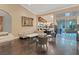 Spacious living room features hardwood floors and an open layout to the kitchen at 2355 Villandry Ct, Henderson, NV 89074