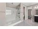 Modern bathroom with a frameless glass shower, and contemporary fixtures at 257 Elder View Dr, Las Vegas, NV 89138