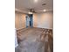 This living room features neutral carpet, neutral walls, and a modern ceiling fan at 3481 Bradano Ln, Henderson, NV 89044