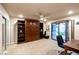 Bedroom featuring a built-in Murphy bed, with access to the backyard patio at 3597 Cochise Ln, Las Vegas, NV 89169