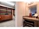 Dressing area has a built in vanity and cabinets for plenty of storage at 3597 Cochise Ln, Las Vegas, NV 89169