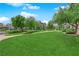 Beautifully landscaped grounds, showcasing lush lawns and mature trees surrounding the condo building at 45 Maleena Mesa St # 1113, Henderson, NV 89074