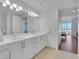 Modern bathroom with double sinks, spacious countertop, and bright lighting at 4525 Dean Martin Dr # 3006, Las Vegas, NV 89103