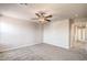 Carpeted bedroom with neutral paint, recessed lights, and natural light at 6164 Violet Falls St # 44, North Las Vegas, NV 89081