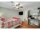 Bedroom boasts a ceiling fan, ample natural light, and a convenient layout at 6304 Peppermill Dr, Las Vegas, NV 89146