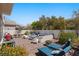 Backyard with an outdoor dining area and a built in conversation area at 6620 Macdoogle St, Las Vegas, NV 89166