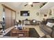 Inviting living room features vaulted ceilings, a ceiling fan, and comfortable seating at 2725 S Nellis Blvd # 2083, Las Vegas, NV 89121