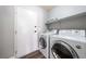 Well-equipped laundry room with modern washer and dryer at 6045 Riverwalk Falls St # 102, North Las Vegas, NV 89031