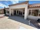 Covered patio with ceiling fan, offering a shady outdoor retreat at 9048 Litchfield Ave, Las Vegas, NV 89134